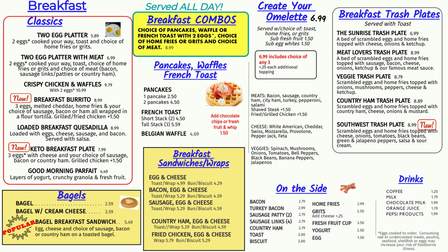 Musting Charlies Diner Menu Mustang Charlie's Diner
